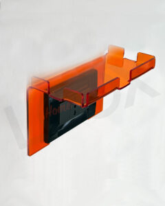 shelfy-a supporto smartphone telefoni plexiglas arancio portaoggetti