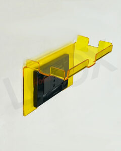 shelfy-g supporto smartphone telefoni plexiglas giallo portaoggetti
