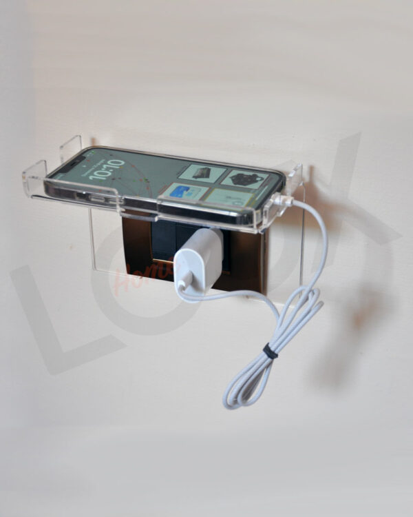 shelfy-t supporto smartphone telefoni plexiglas trasparente